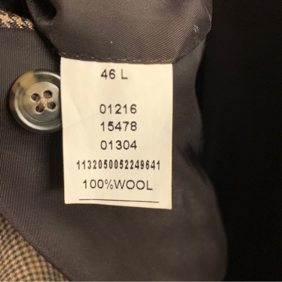 Jos. A. Bank Travelers Collection Tailored Fit Wool Brown Blazer Sport Coat 46L - Picture 10 of 10